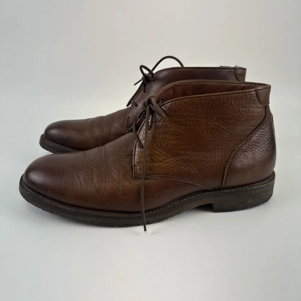Johnston And Murphy Chukka Boot Brown Pebbled Leather LaceUp Crepe Sole Men 11.5